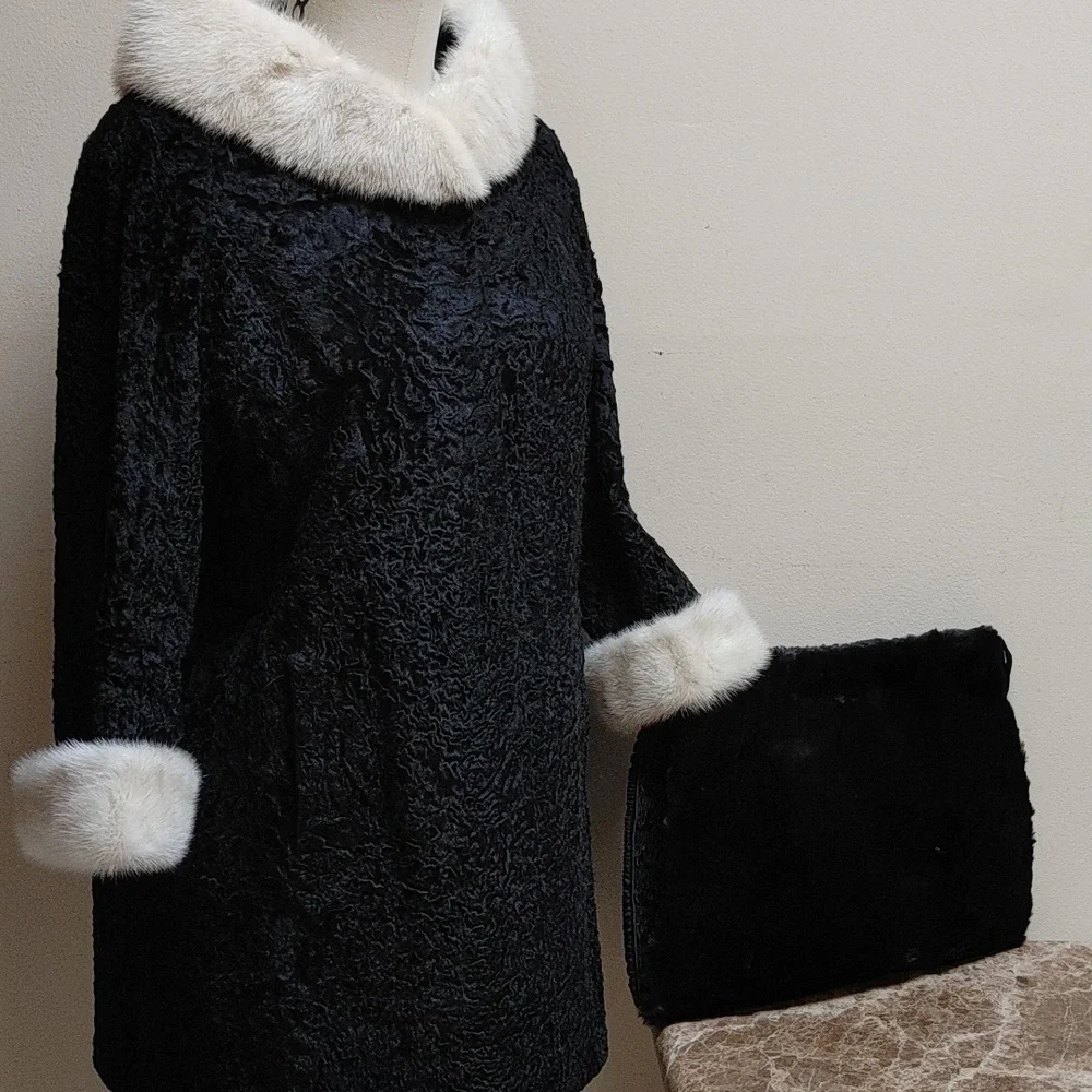 Very Vintage Fur and Textured Satin Muff